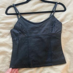 authentic leather tank top
